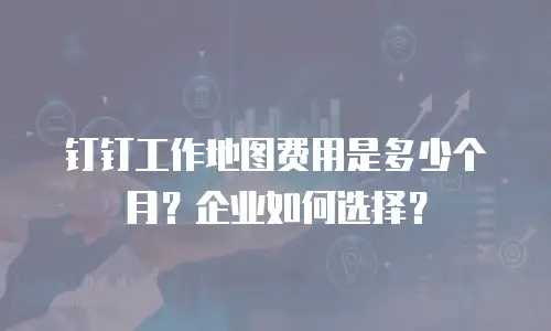 钉钉工作地图费用是多少个月？企业如何选择？