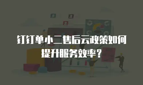 钉钉单小二售后云政策如何提升服务效率？