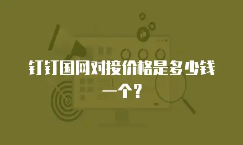钉钉国网对接价格是多少钱一个？