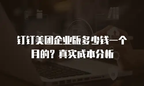 钉钉美团企业版多少钱一个月的？真实成本分析
