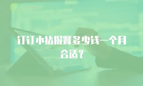 钉钉小猪报餐多少钱一个月合适？