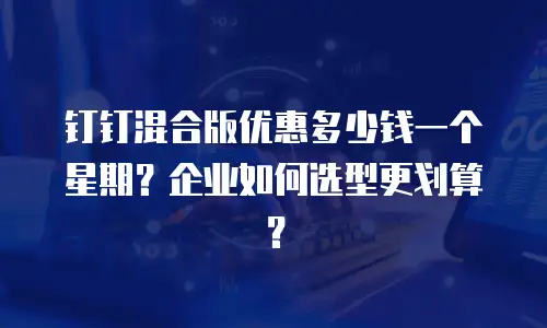 钉钉混合版优惠多少钱一个星期？企业如何选型更划算？