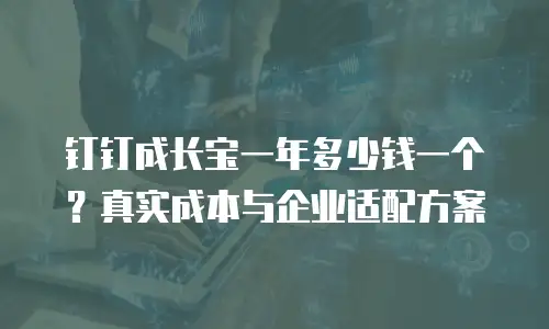 钉钉成长宝一年多少钱一个？真实成本与企业适配方案