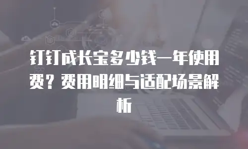 钉钉成长宝多少钱一年使用费？费用明细与适配场景解析