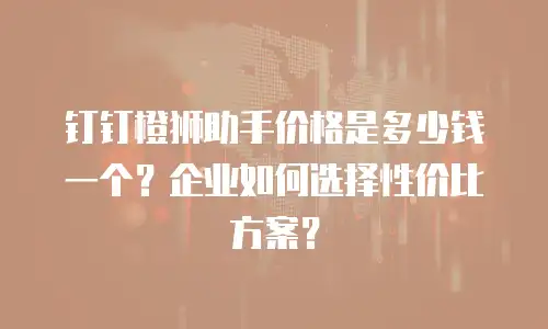 钉钉橙狮助手价格是多少钱一个？企业如何选择性价比方案？