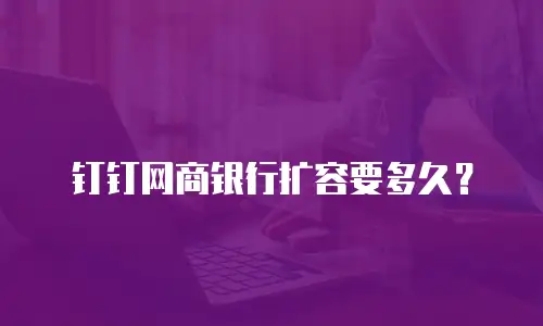 钉钉网商银行扩容要多久？
