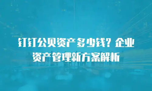 钉钉公贝资产多少钱？企业资产管理新方案解析