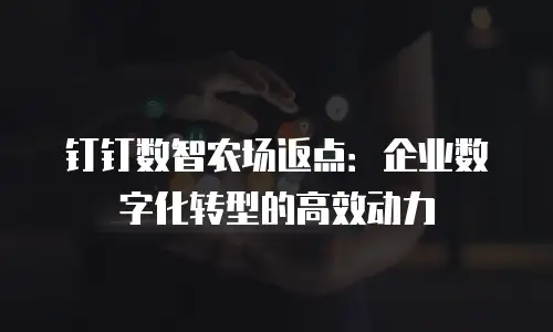 钉钉数智农场返点：企业数字化转型的高效动力