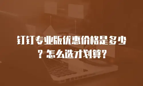 钉钉专业版优惠价格是多少？怎么选才划算？