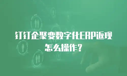 钉钉企聚变数字化ERP返现怎么操作？