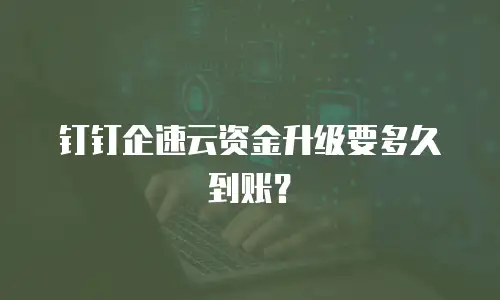 钉钉企速云资金升级要多久到账？