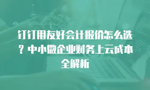 钉钉用友好会计报价怎么选？中小微企业财务上云成本全解析