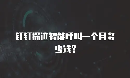钉钉探迹智能呼叫一个月多少钱？