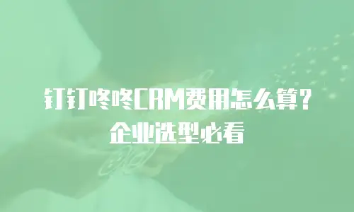 钉钉咚咚CRM费用怎么算？企业选型必看