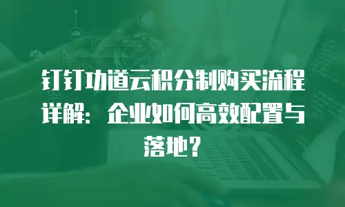 钉钉功道云积分制购买流程详解：企业如何高效配置与落地？
