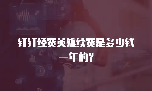 钉钉经费英雄续费是多少钱一年的？