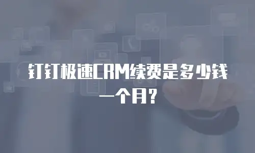 钉钉极速CRM续费是多少钱一个月？