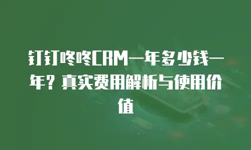 钉钉咚咚CRM一年多少钱一年？真实费用解析与使用价值