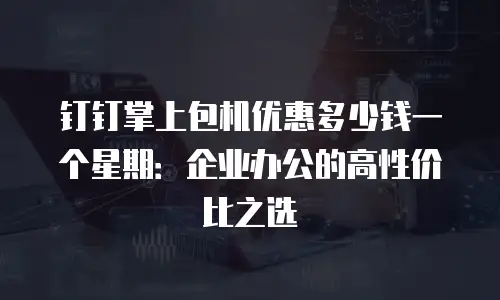 钉钉掌上包机优惠多少钱一个星期：企业办公的高性价比之选