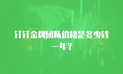 钉钉金牌团队价格是多少钱一年？