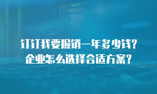 钉钉我要报销一年多少钱？企业怎么选择合适方案？