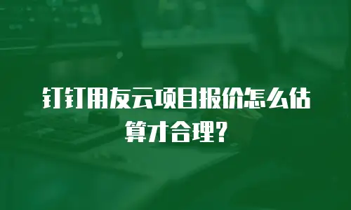 钉钉用友云项目报价怎么估算才合理？