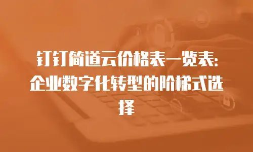 钉钉简道云价格表一览表：企业数字化转型的阶梯式选择