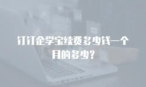 钉钉企学宝续费多少钱一个月的多少？