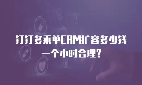 钉钉多乘单CRM扩容多少钱一个小时合理？
