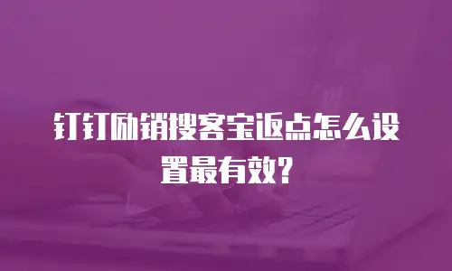 钉钉励销搜客宝返点怎么设置最有效？