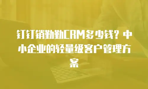 钉钉销勤勤CRM多少钱？中小企业的轻量级客户管理方案