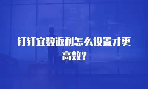 钉钉宜数返利怎么设置才更高效？