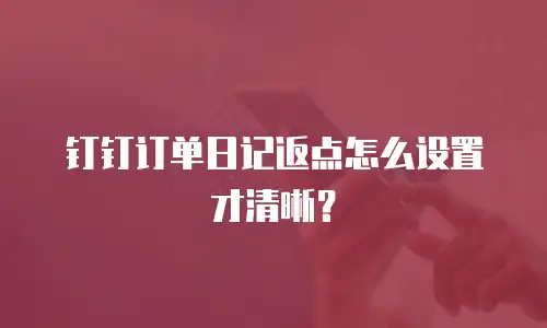 钉钉订单日记返点怎么设置才清晰？
