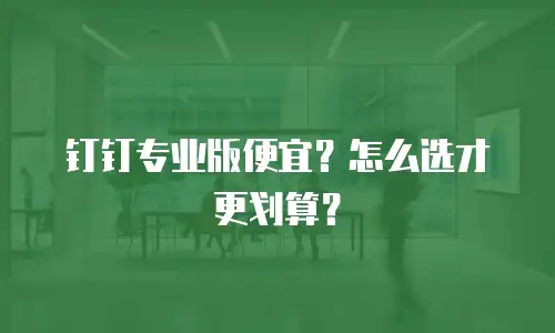 钉钉专业版便宜？怎么选才更划算？