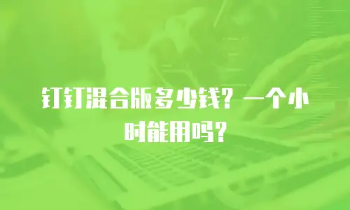 钉钉混合版多少钱？一个小时能用吗？