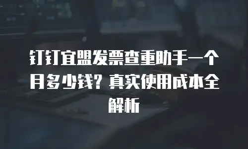 钉钉宜盟发票查重助手一个月多少钱？真实使用成本全解析