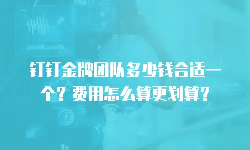 钉钉金牌团队多少钱合适一个？费用怎么算更划算？