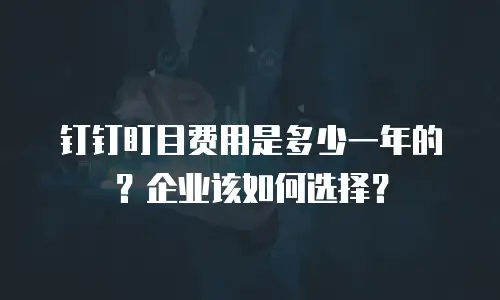 钉钉盯目费用是多少一年的？企业该如何选择？