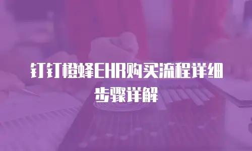 钉钉橙蜂EHR购买流程详细步骤详解
