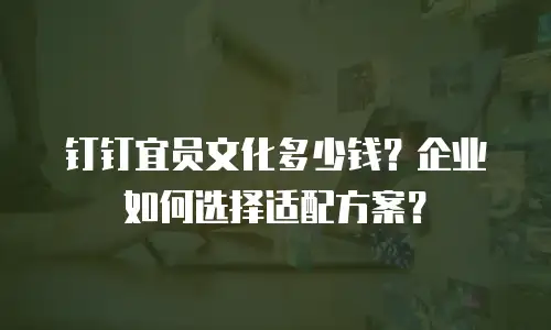 钉钉宜员文化多少钱？企业如何选择适配方案？
