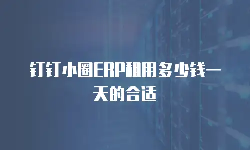 钉钉小圈ERP租用多少钱一天的合适