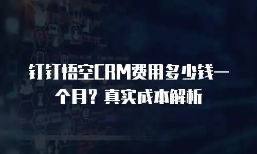 钉钉悟空CRM费用多少钱一个月？真实成本解析