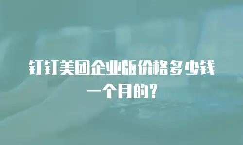 钉钉美团企业版价格多少钱一个月的？