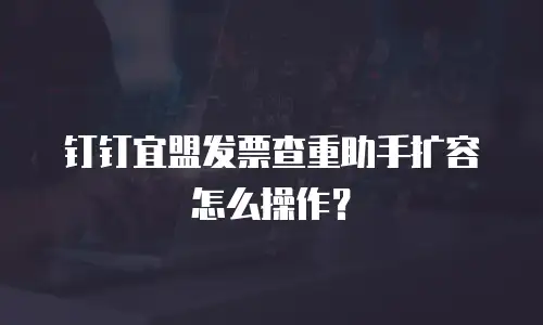 钉钉宜盟发票查重助手扩容怎么操作？