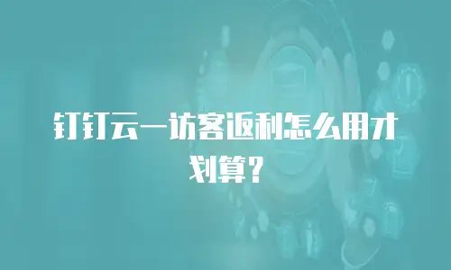 钉钉云一访客返利怎么用才划算？