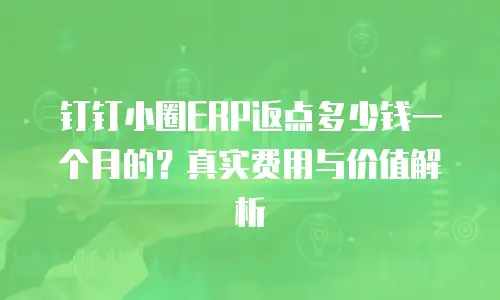 钉钉小圈ERP返点多少钱一个月的？真实费用与价值解析
