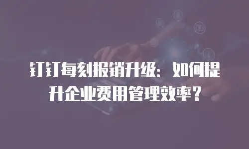 钉钉每刻报销升级：如何提升企业费用管理效率？