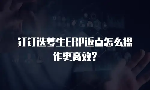 钉钉迭梦生ERP返点怎么操作更高效？