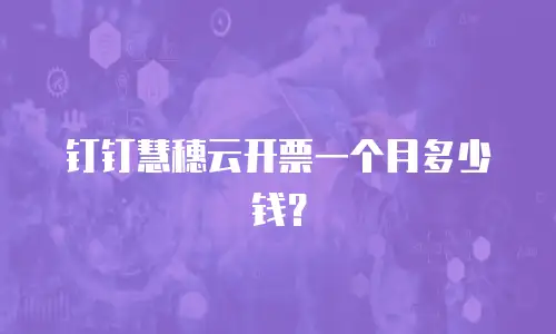 钉钉慧穗云开票一个月多少钱？