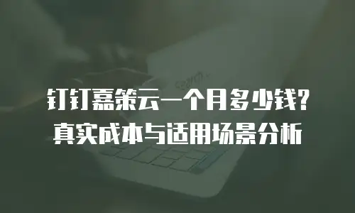 钉钉嘉策云一个月多少钱？真实成本与适用场景分析